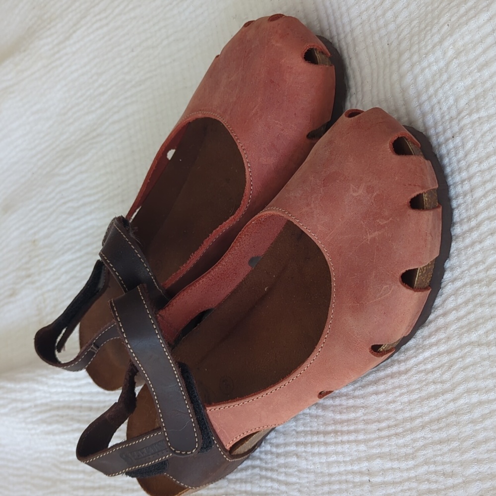 Sabatini 4009 Mary Jane Wedge Sandal Sz 39 (US 8) Closed Toe Leather